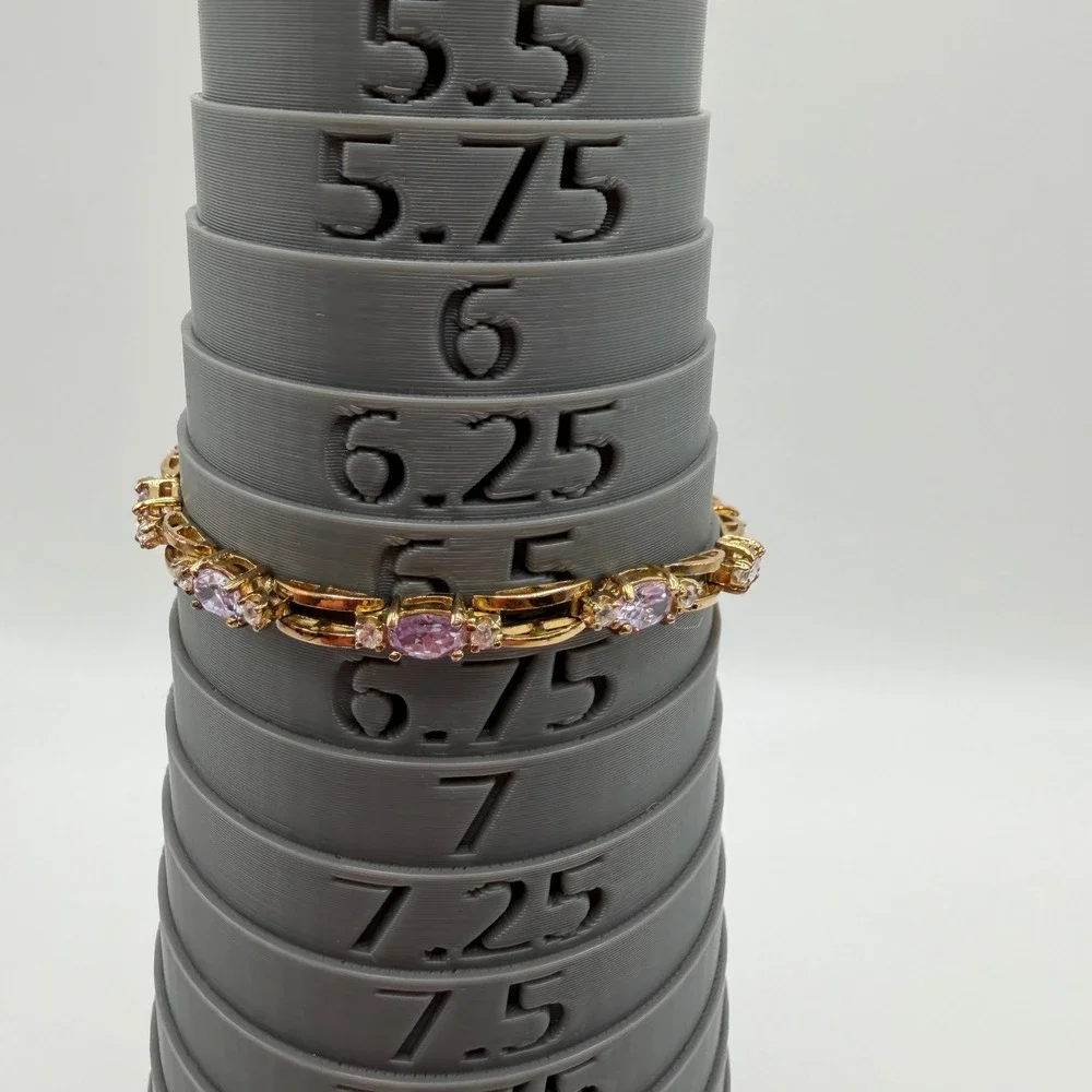 Gold Plated Sterling Silver Lavender Cubic‎ Zirconia Tennis Bracelet